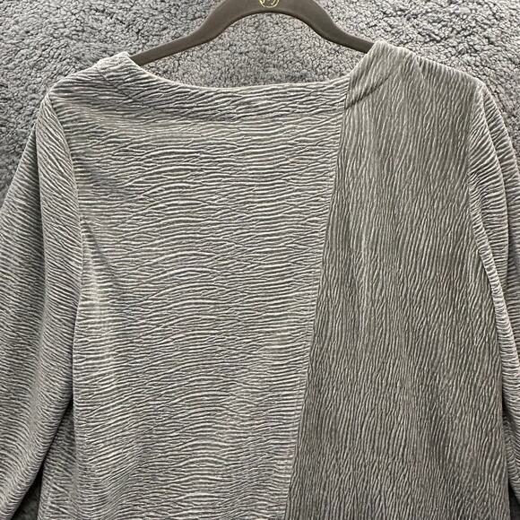 Habitat Clothes to Live In Women's Large Silver Green Crushed Velvet Top Flowy - Picture 9 of 10